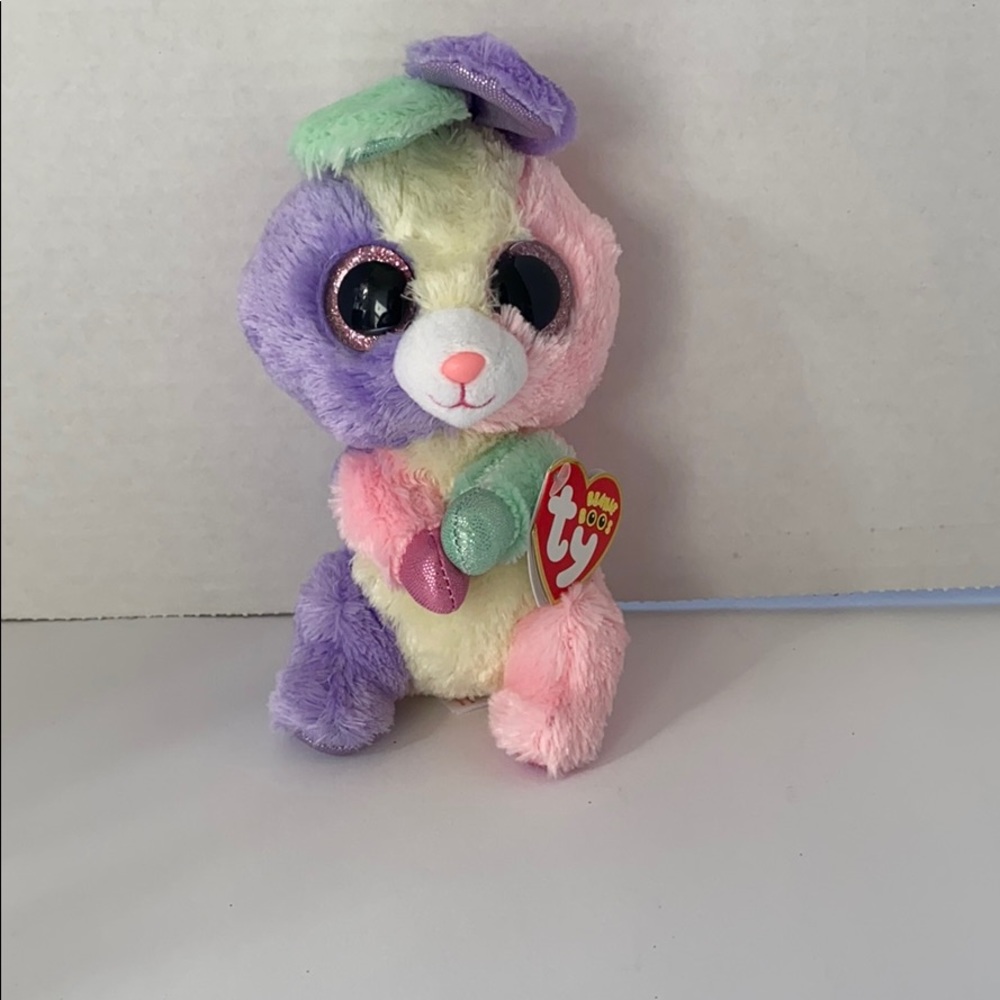 NEW! Ty Bloom Multi-color Bunny Beanie Boos